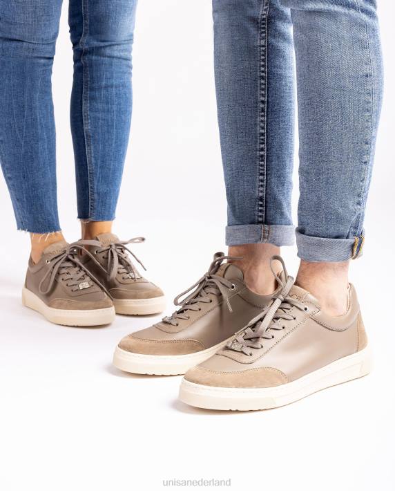 Unisa 02B01240 sneakers met contrasterende teen en hak vrouwen bruin