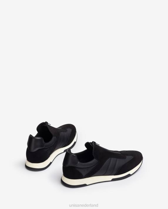 Unisa 02B01286 suède sneakers neopreen sok kinderen zwart