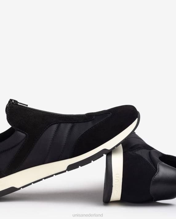 Unisa 02B01286 suède sneakers neopreen sok kinderen zwart