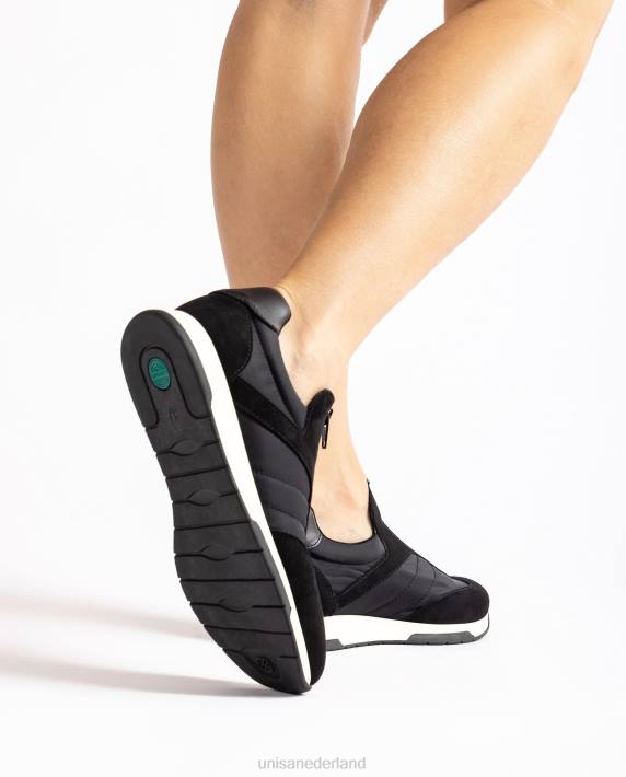 Unisa 02B01286 suède sneakers neopreen sok kinderen zwart