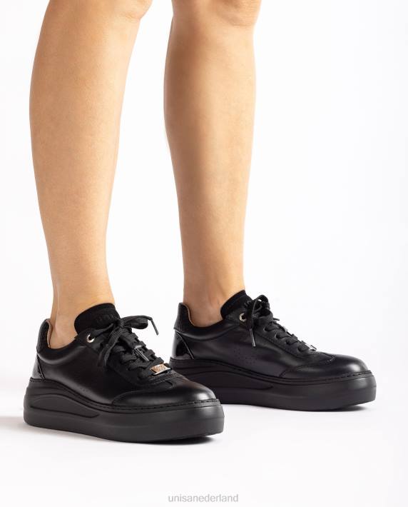 Unisa 02B01292 leren sportschoen met maxizool vrouwen zwart