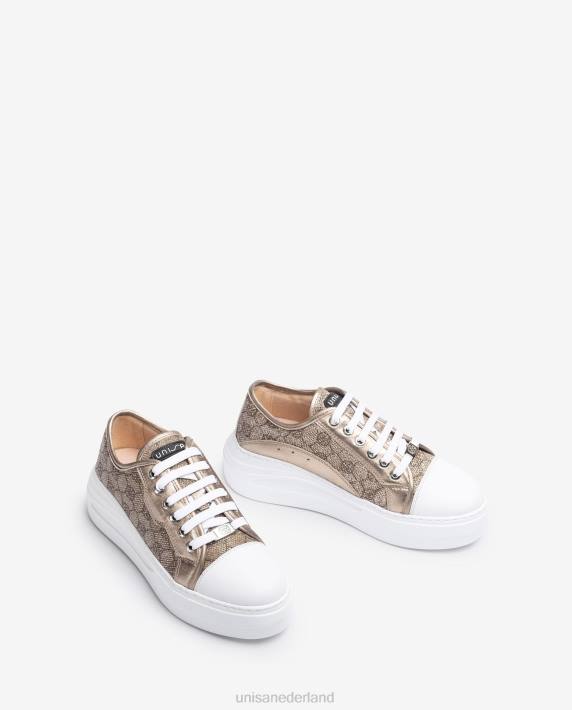 Unisa 02B0647 sneaker van glanzende stof vrouwen bevallig