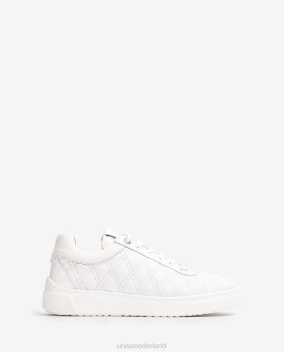 Unisa 02B0648 sneaker met geometrisch stiksel vrouwen wit