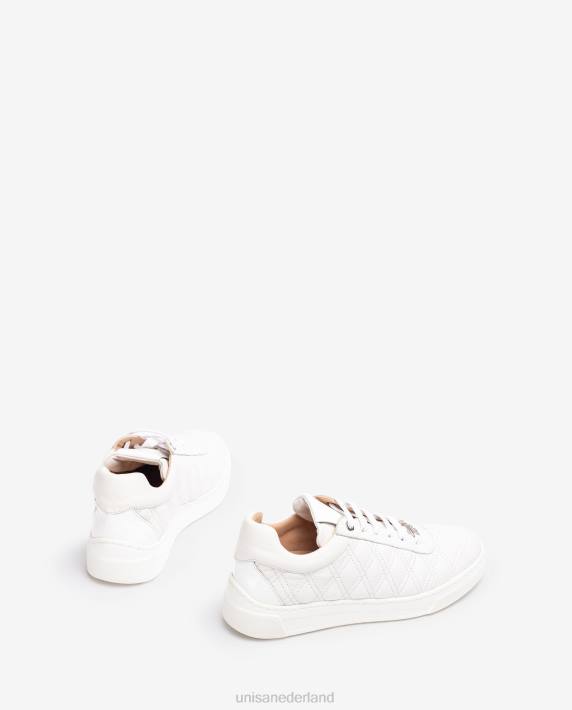 Unisa 02B0648 sneaker met geometrisch stiksel vrouwen wit