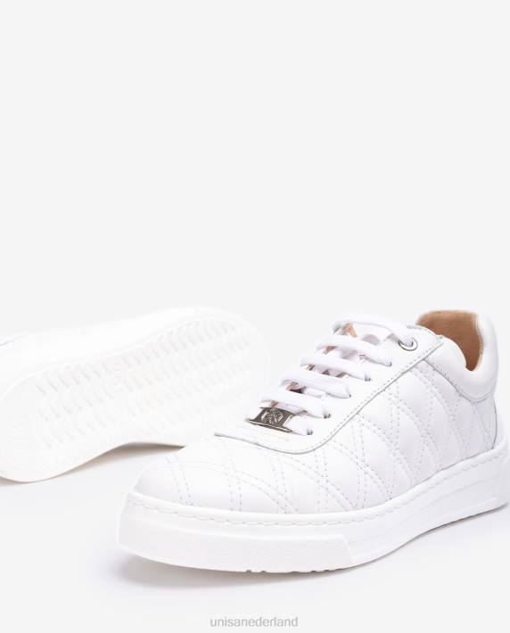 Unisa 02B0648 sneaker met geometrisch stiksel vrouwen wit