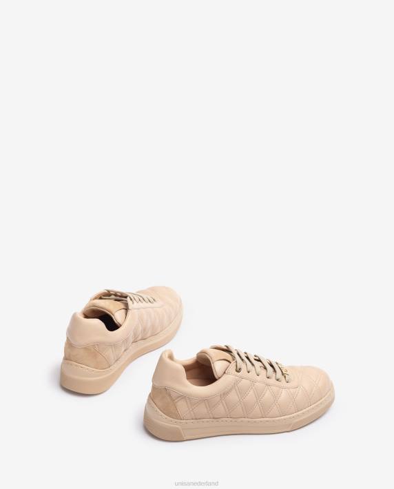 Unisa 02B0650 sneaker met geometrisch stiksel vrouwen beige