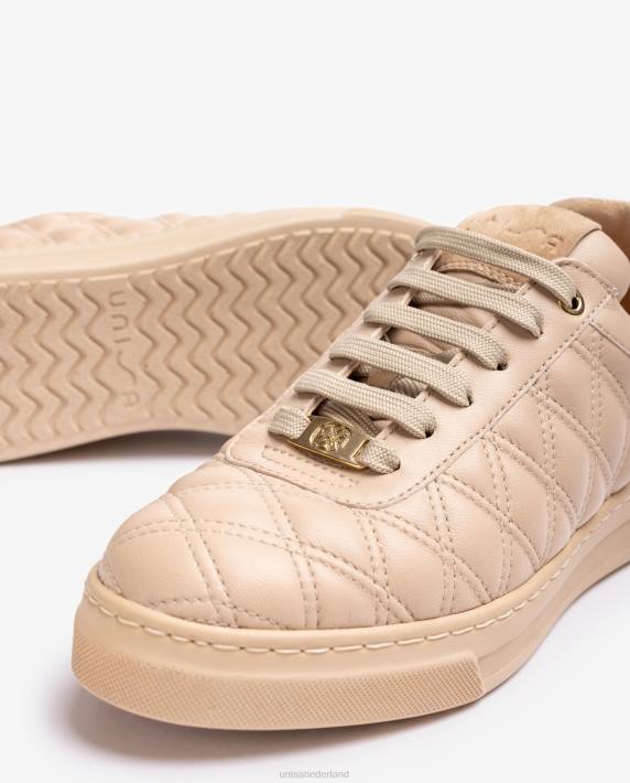 Unisa 02B0650 sneaker met geometrisch stiksel vrouwen beige