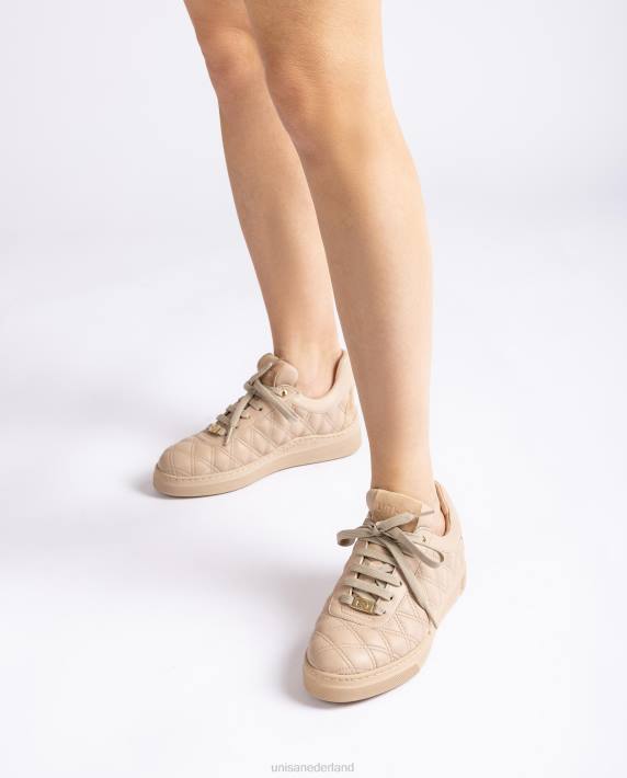Unisa 02B0650 sneaker met geometrisch stiksel vrouwen beige