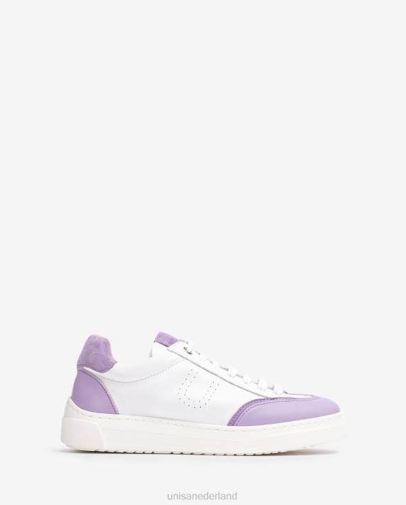 Unisa 02B0651 sneaker met contrasterende teen en hak vrouwen wit