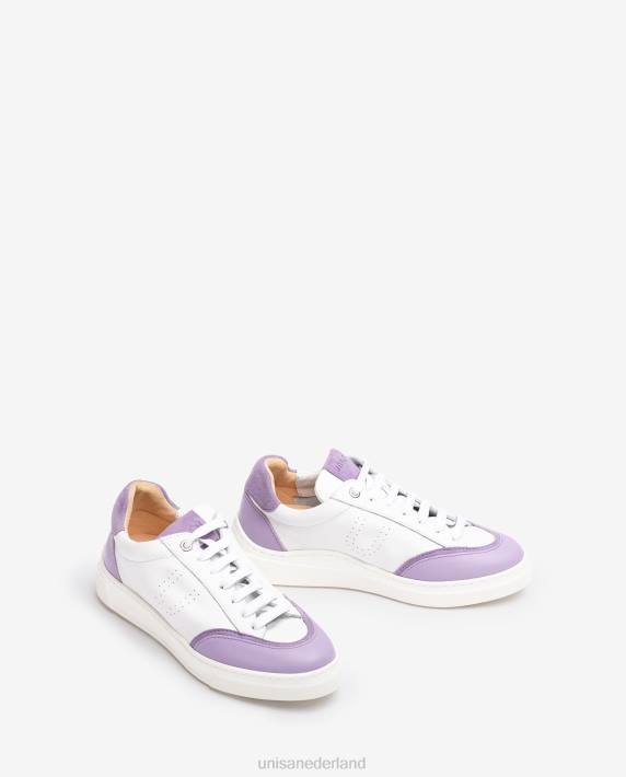 Unisa 02B0651 sneaker met contrasterende teen en hak vrouwen wit