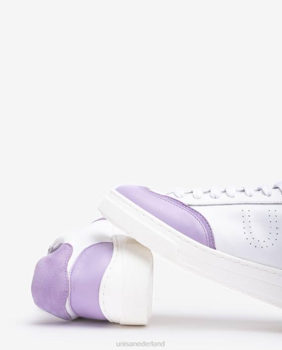 Unisa 02B0651 sneaker met contrasterende teen en hak vrouwen wit