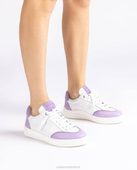 Unisa 02B0651 sneaker met contrasterende teen en hak vrouwen wit