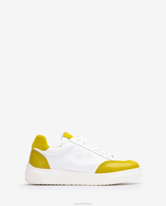 Unisa 02B0652 sneaker met contrasterende teen en hak vrouwen wit