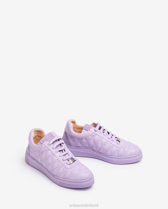 Unisa 02B0653 sneaker met geometrisch stiksel vrouwen lila