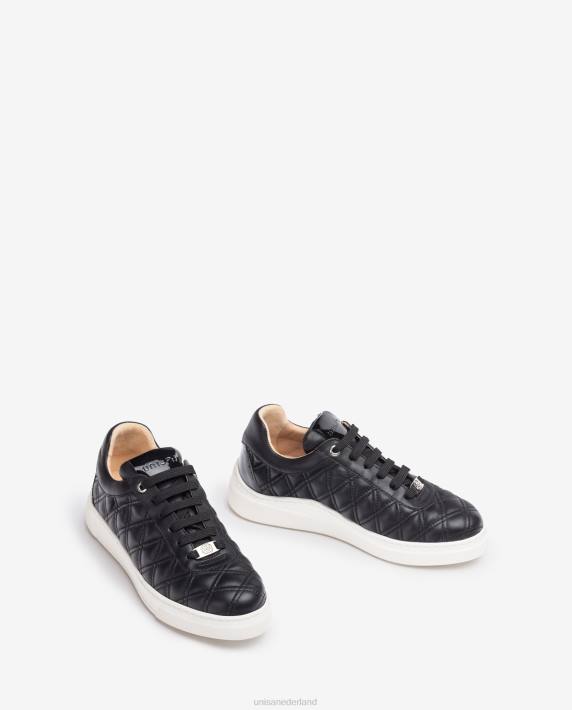 Unisa 02B0654 sneaker met geometrisch stiksel vrouwen zwart