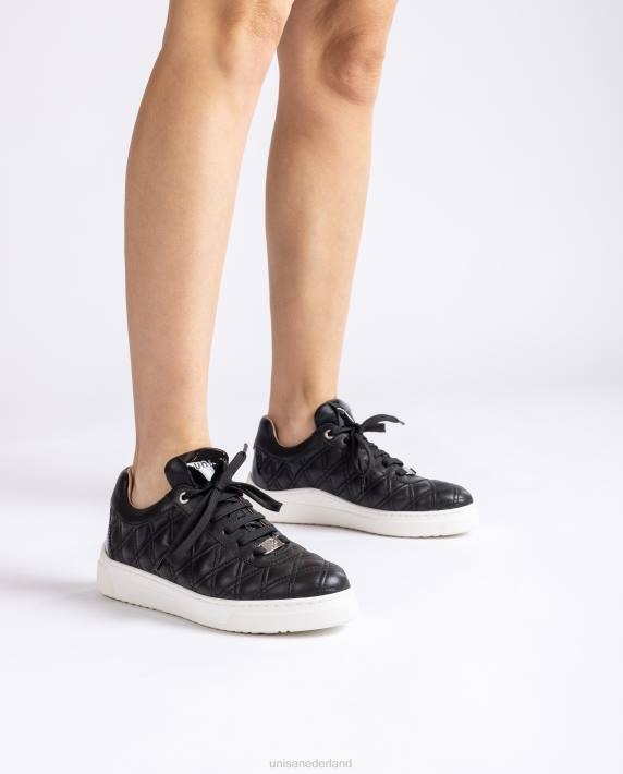 Unisa 02B0654 sneaker met geometrisch stiksel vrouwen zwart