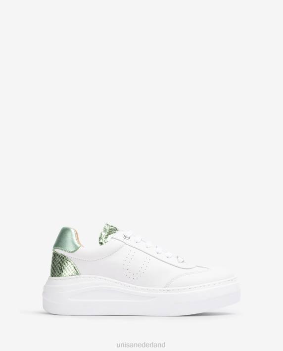 Unisa 02B0662 leren sneaker met een maxi-zool vrouwen wit