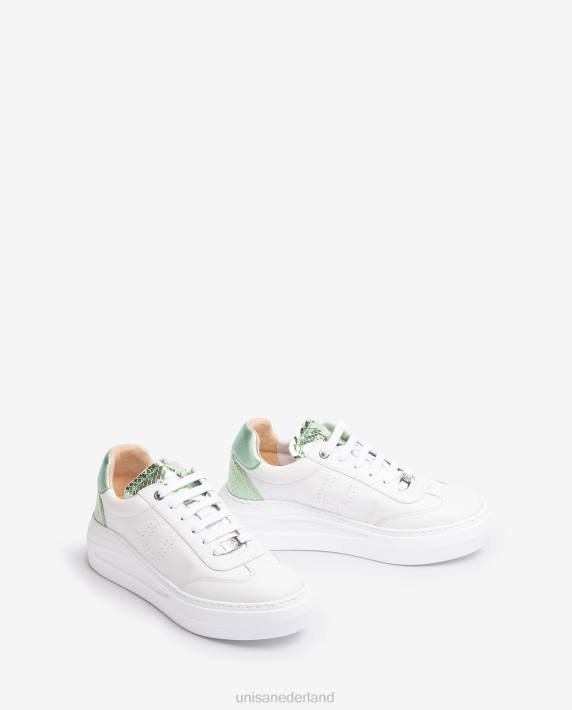 Unisa 02B0662 leren sneaker met een maxi-zool vrouwen wit