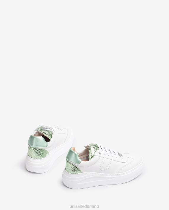 Unisa 02B0662 leren sneaker met een maxi-zool vrouwen wit