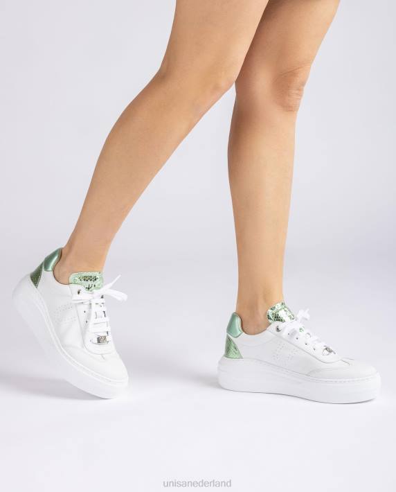 Unisa 02B0662 leren sneaker met een maxi-zool vrouwen wit