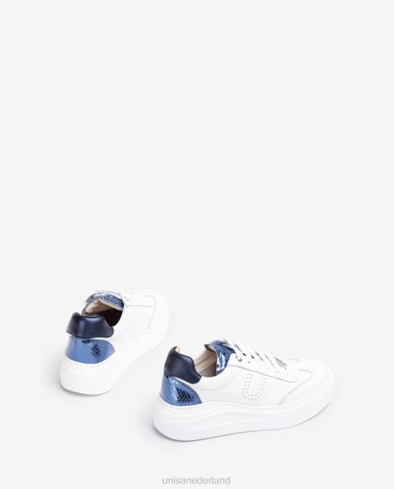 Unisa 02B0663 leren sneaker met een maxi-zool vrouwen wit