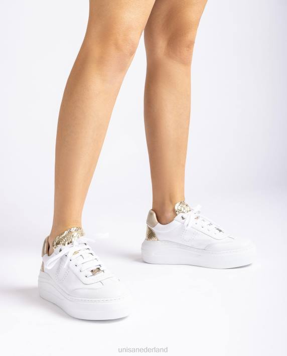 Unisa 02B0664 leren sneaker met een maxi-zool vrouwen wit