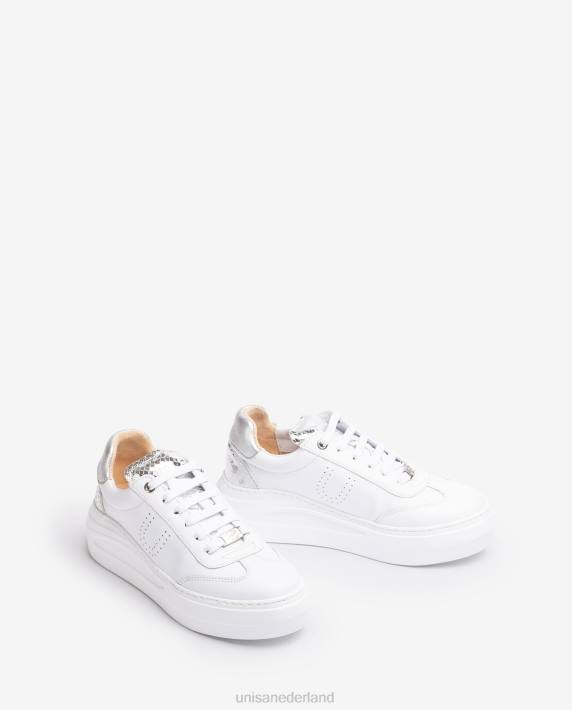 Unisa 02B0665 leren sneaker met een maxi-zool vrouwen wit