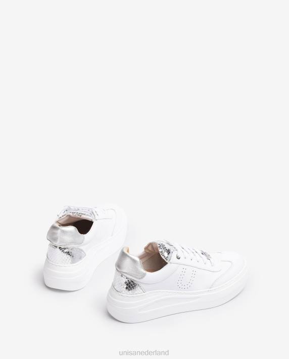 Unisa 02B0665 leren sneaker met een maxi-zool vrouwen wit