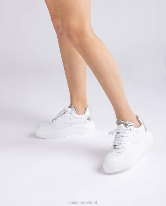 Unisa 02B0665 leren sneaker met een maxi-zool vrouwen wit