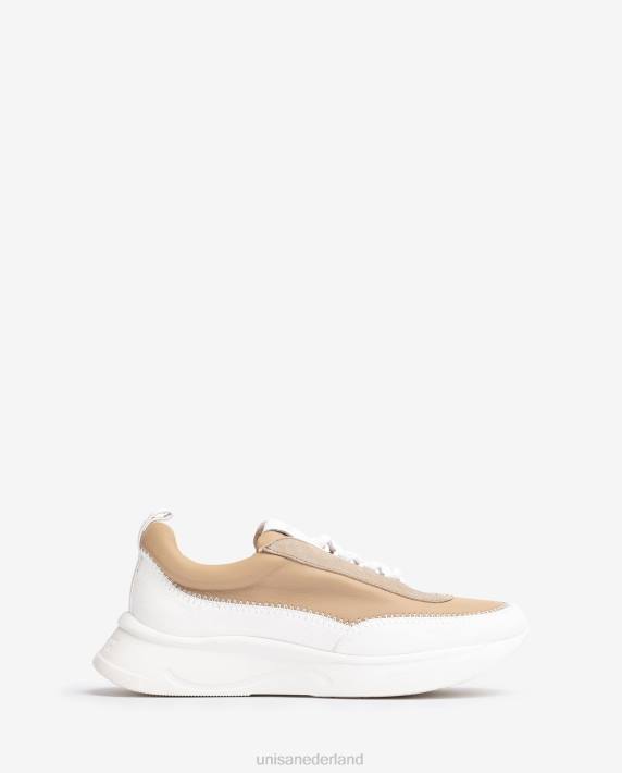 Unisa 02B0669 sneaker met contrasterende materialen vrouwen wit