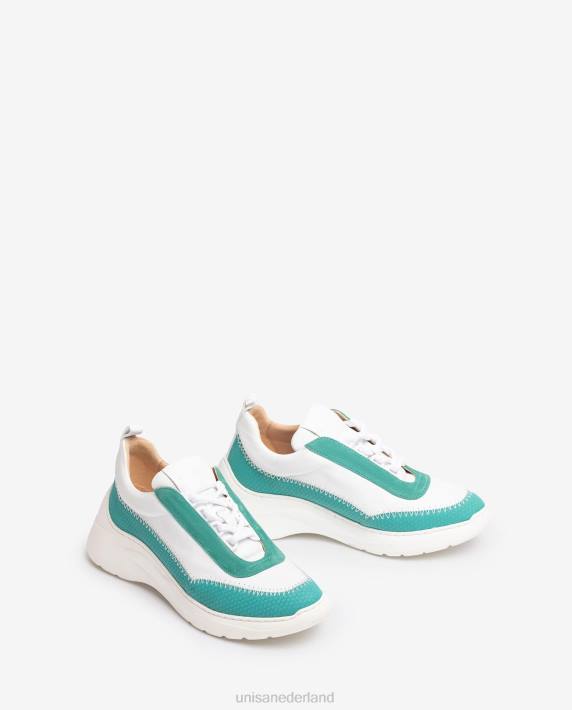 Unisa 02B0670 sneaker met contrasterende materialen vrouwen wit