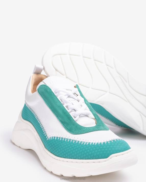 Unisa 02B0670 sneaker met contrasterende materialen vrouwen wit