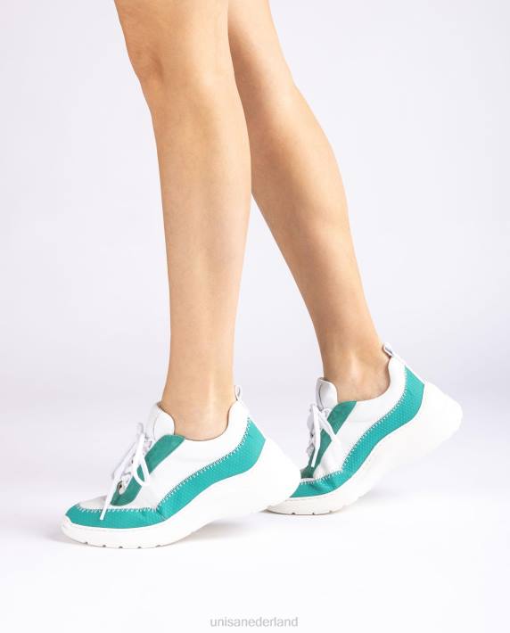 Unisa 02B0670 sneaker met contrasterende materialen vrouwen wit