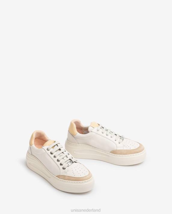Unisa 02B0671 sneaker van leer en suède vrouwen wit