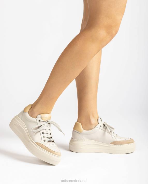 Unisa 02B0671 sneaker van leer en suède vrouwen wit