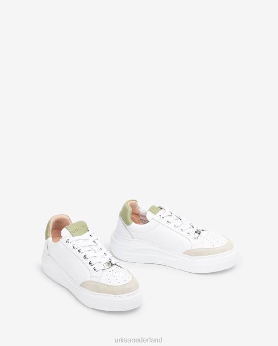 Unisa 02B0672 sneaker van leer en suède vrouwen wit