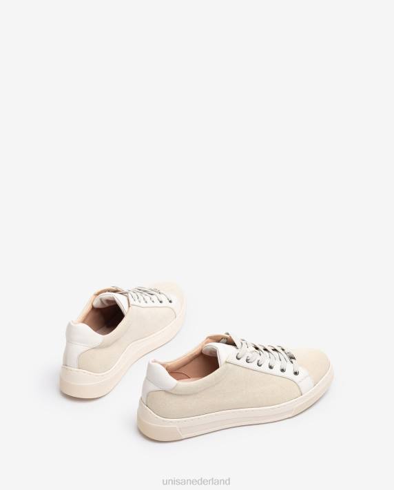 Unisa 02B0682 sneaker gemaakt van gerecyclede stof vrouwen wit