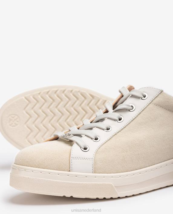 Unisa 02B0682 sneaker gemaakt van gerecyclede stof vrouwen wit