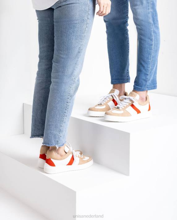 Unisa 02B0685 contrasterende sneakers vrouwen wit