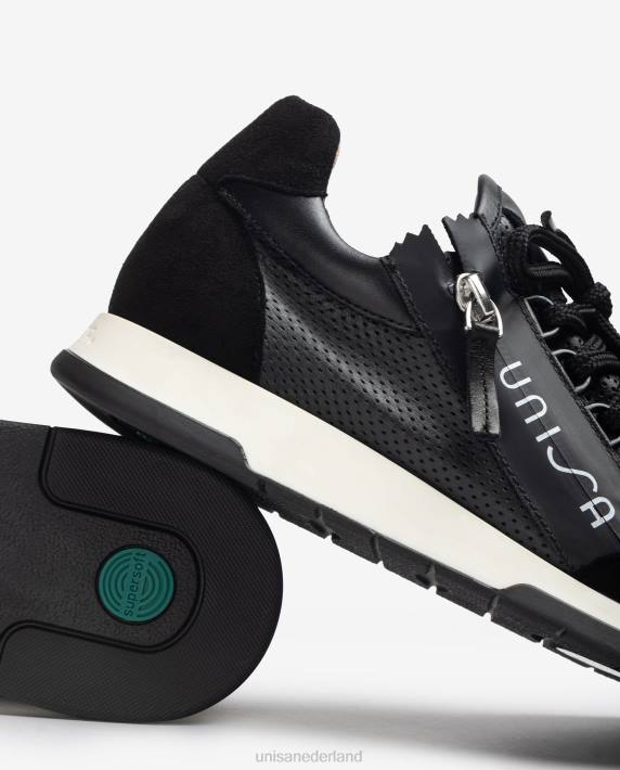 Unisa 02B0686 sneakers met ritssluiting vrouwen zwart