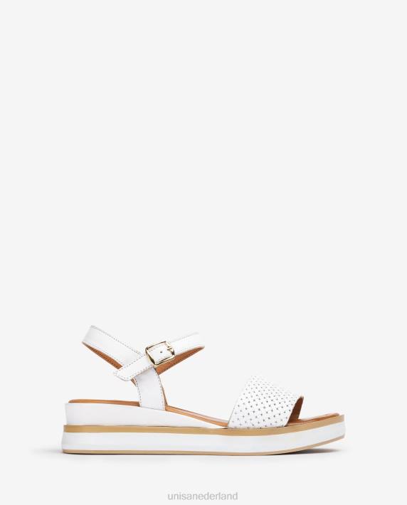 Unisa 02B0140 sandaal met sportieve sleehak vrouwen wit