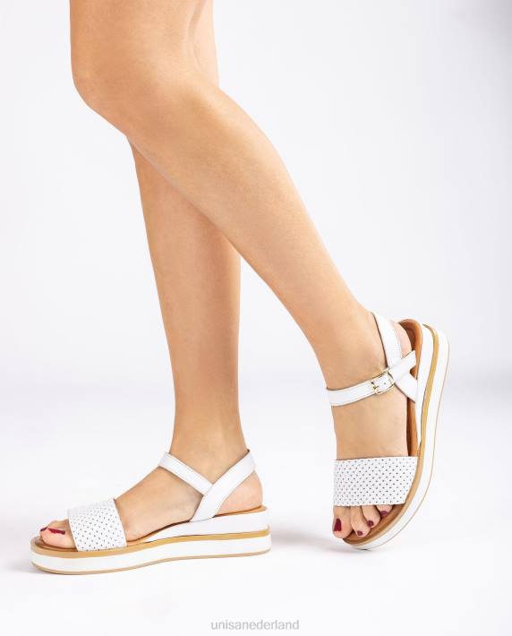 Unisa 02B0140 sandaal met sportieve sleehak vrouwen wit