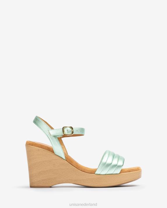 Unisa 02B0242 sandaal met vierkante neus en sleehak vrouwen blauw