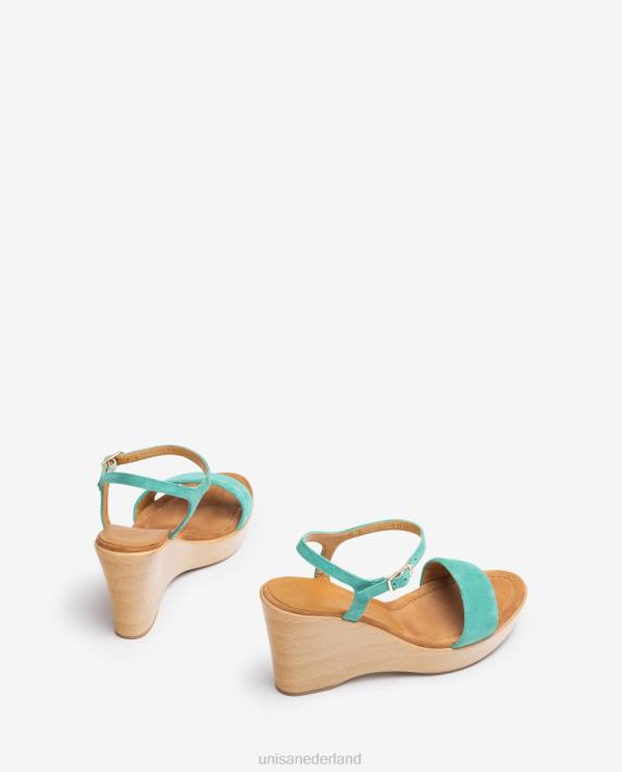 Unisa 02B0247 suède sandaal met blok vrouwen groente