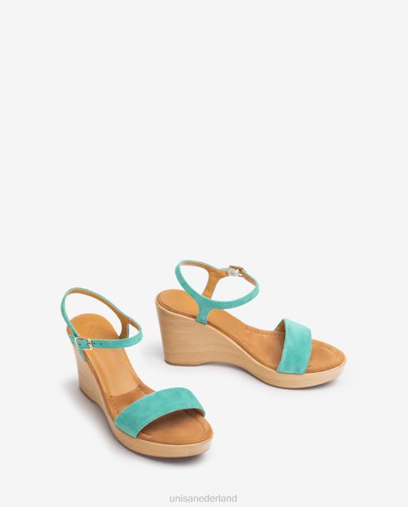Unisa 02B0247 suède sandaal met blok vrouwen groente