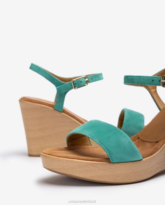 Unisa 02B0247 suède sandaal met blok vrouwen groente