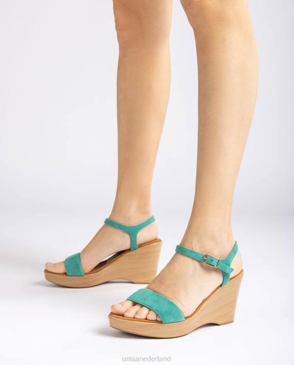 Unisa 02B0247 suède sandaal met blok vrouwen groente