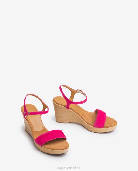 Unisa 02B0249 suède sandaal met blok vrouwen roze