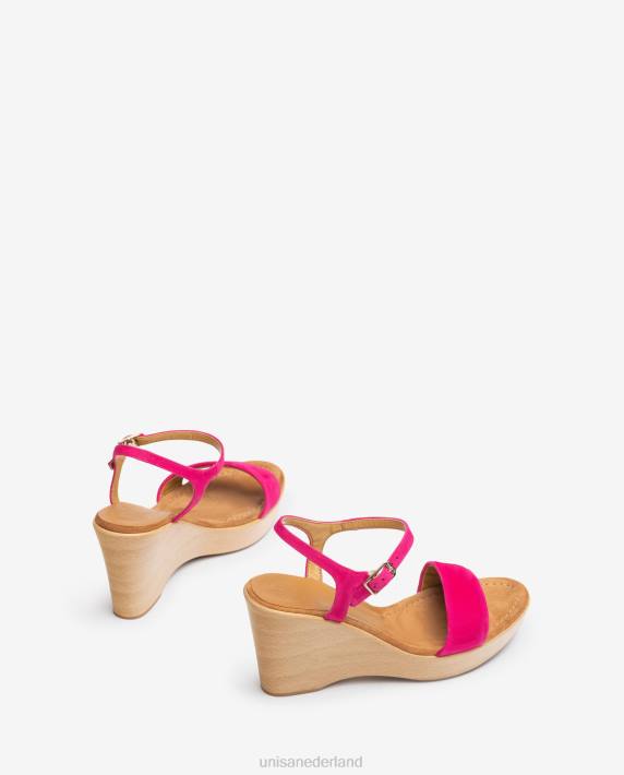 Unisa 02B0249 suède sandaal met blok vrouwen roze