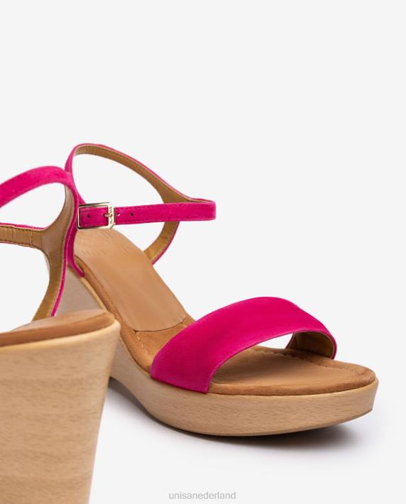 Unisa 02B0249 suède sandaal met blok vrouwen roze